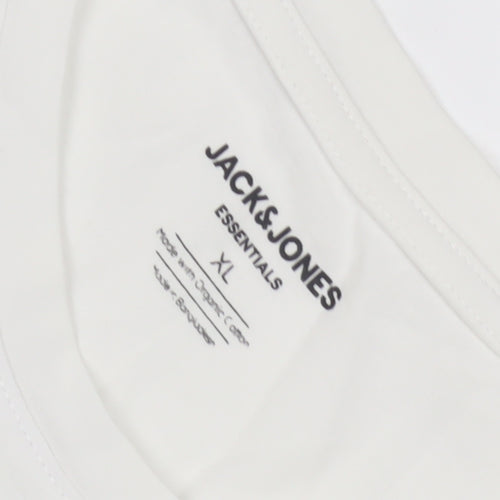 Jack & Jones White T-Shirt - Men's XL Essentials