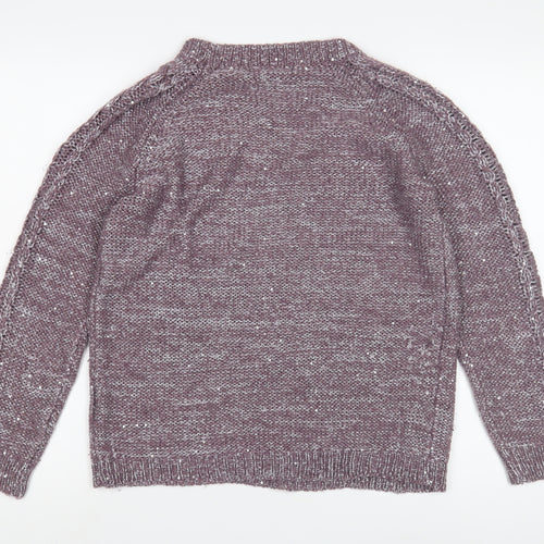 Marks and Spencer Women's Purple Cable-Knit Jumper Size 14