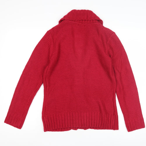 Bm Women's Red Roll Neck Cardigan Size S