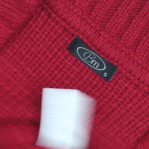 Bm Women's Red Roll Neck Cardigan Size S