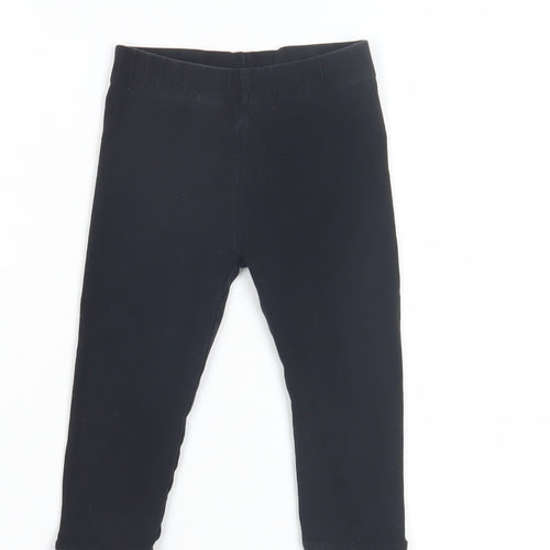 Next Girls Black Ankle Leggings, 9 Months, Elastic Waist