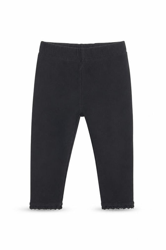 Front view of Next girls’ black ankle leggings, 9 months, elastic waist