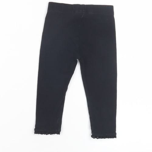 Next Girls Black Ankle Leggings, 9 Months, Elastic Waist