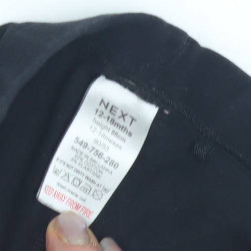 Next Girls Black Ankle Leggings, 9 Months, Elastic Waist