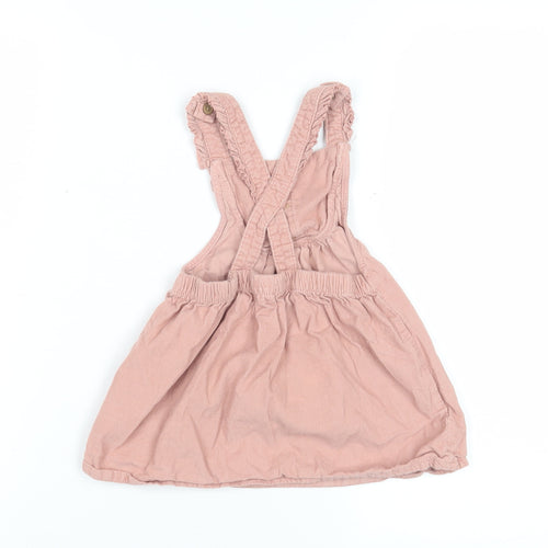 Next Girls Pink Pinafore Dress, 12-18 Months, Cotton