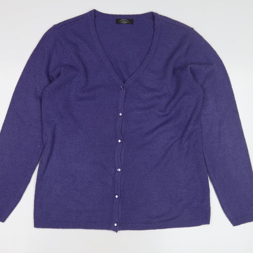 BM Women's Purple V-Neck Cardigan, Size S