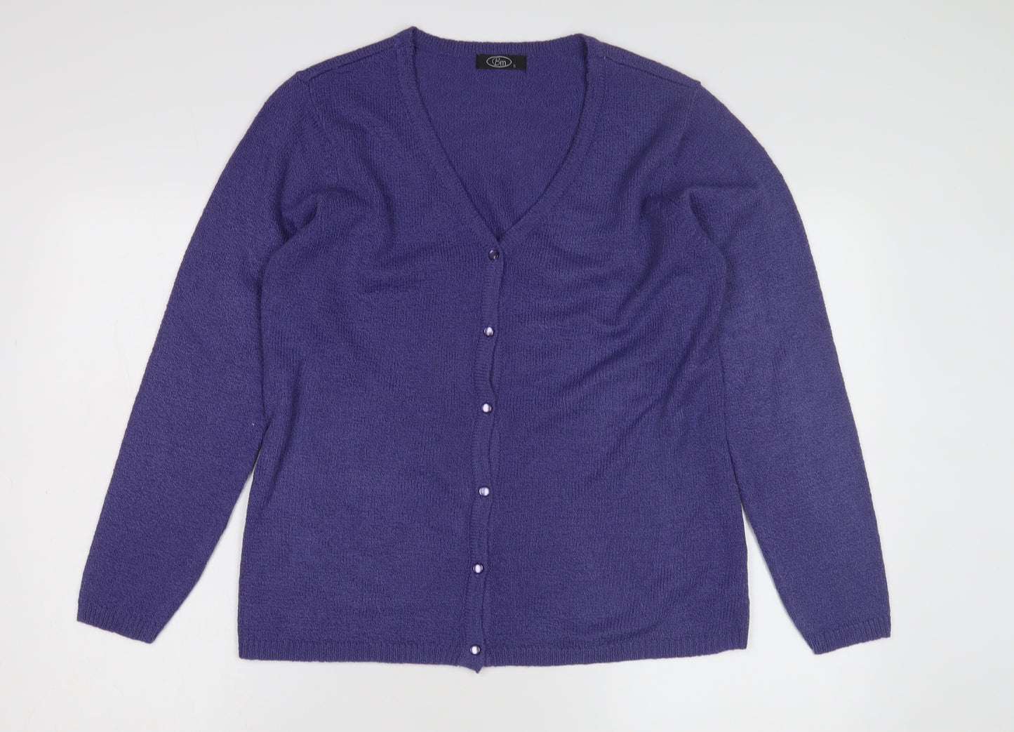 BM Women's Purple V-Neck Cardigan, Size S