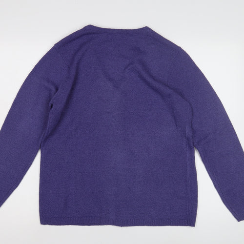 BM Women's Purple V-Neck Cardigan, Size S