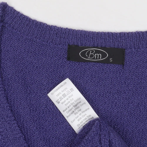 BM Women's Purple V-Neck Cardigan, Size S