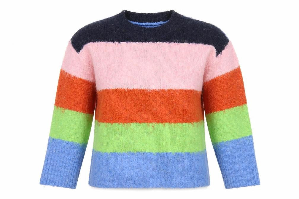 Front view of ASOS DESIGN Women's Multicoloured Striped Knit Jumper