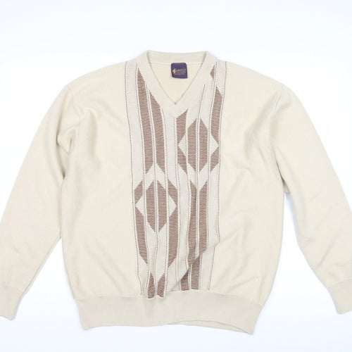Abicci Collezione Men's Beige 2XL V-Neck Jumper
