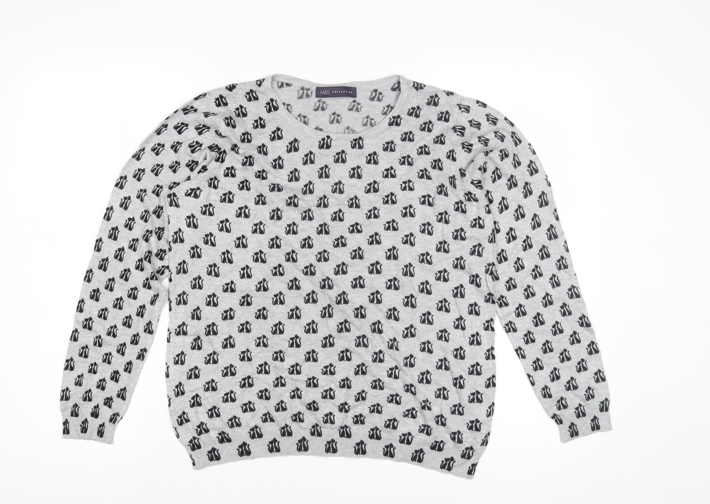 Marks and Spencer Women's Grey Pullover Jumper Size 14