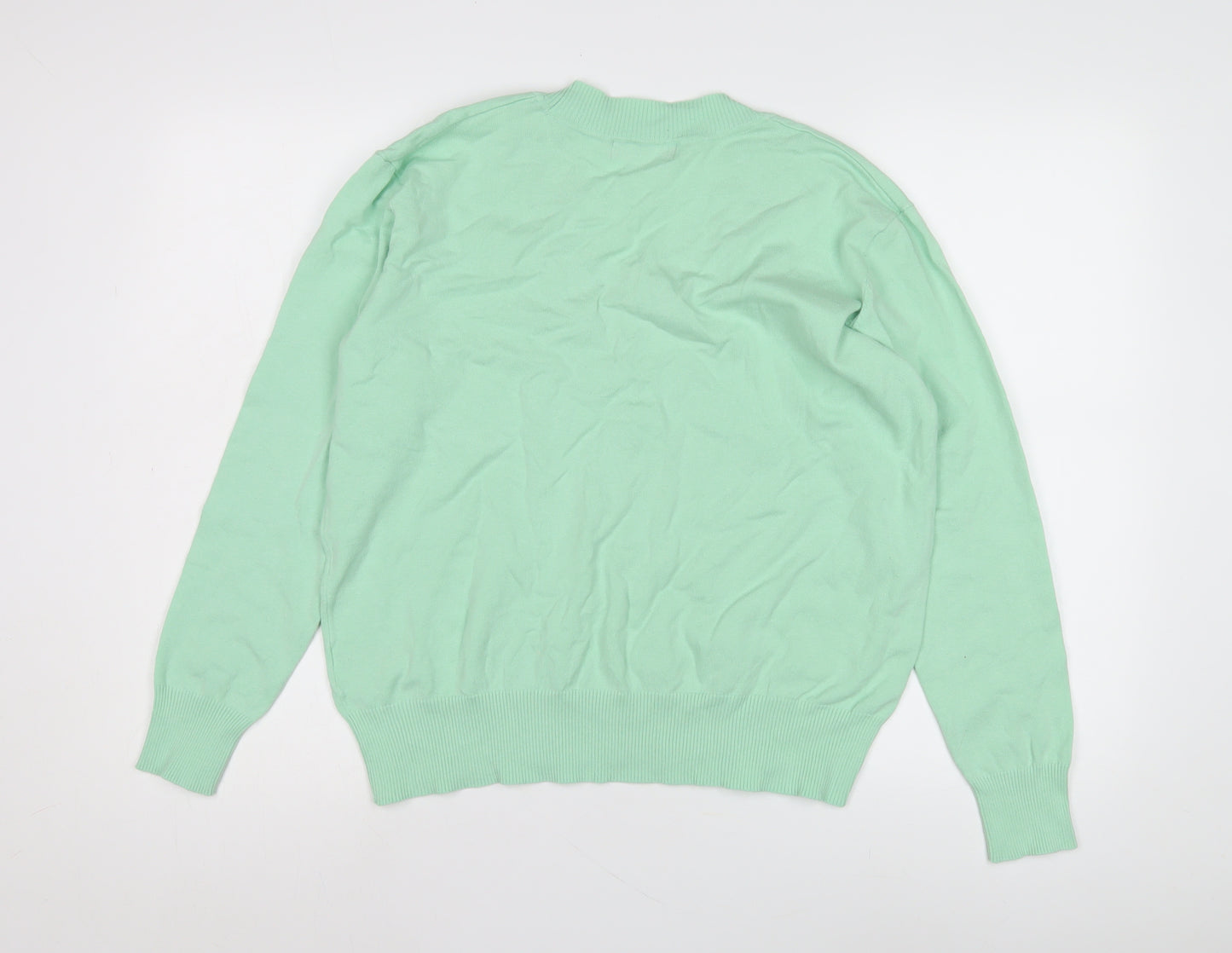 M&S Women's Green V-Neck Pullover Jumper M