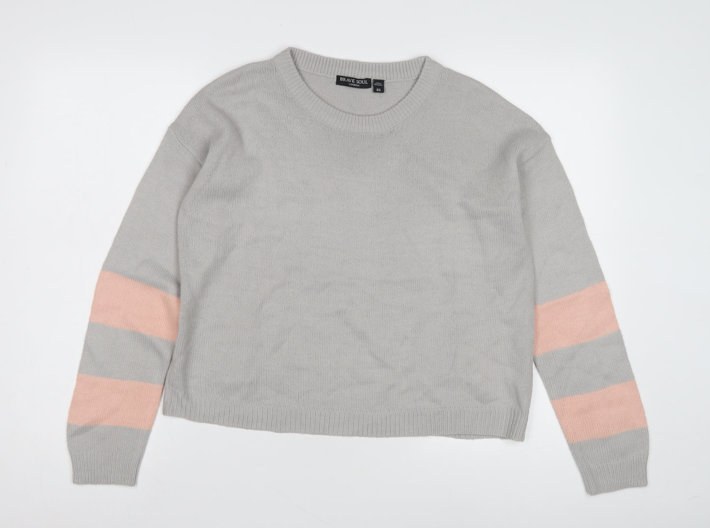 Brave Soul Women’s Grey XS Pullover Jumper