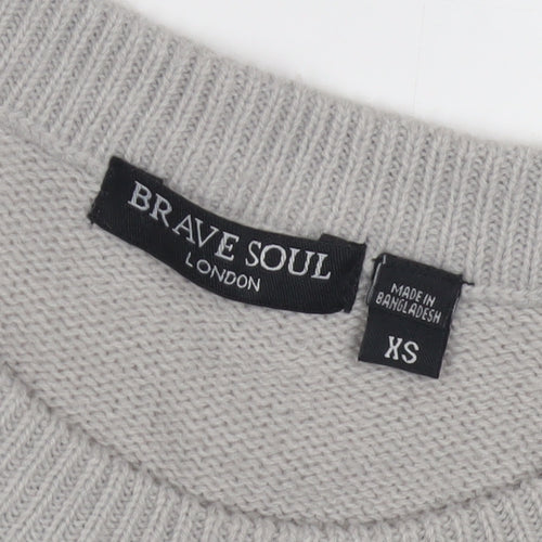 Brave Soul Women’s Grey XS Pullover Jumper