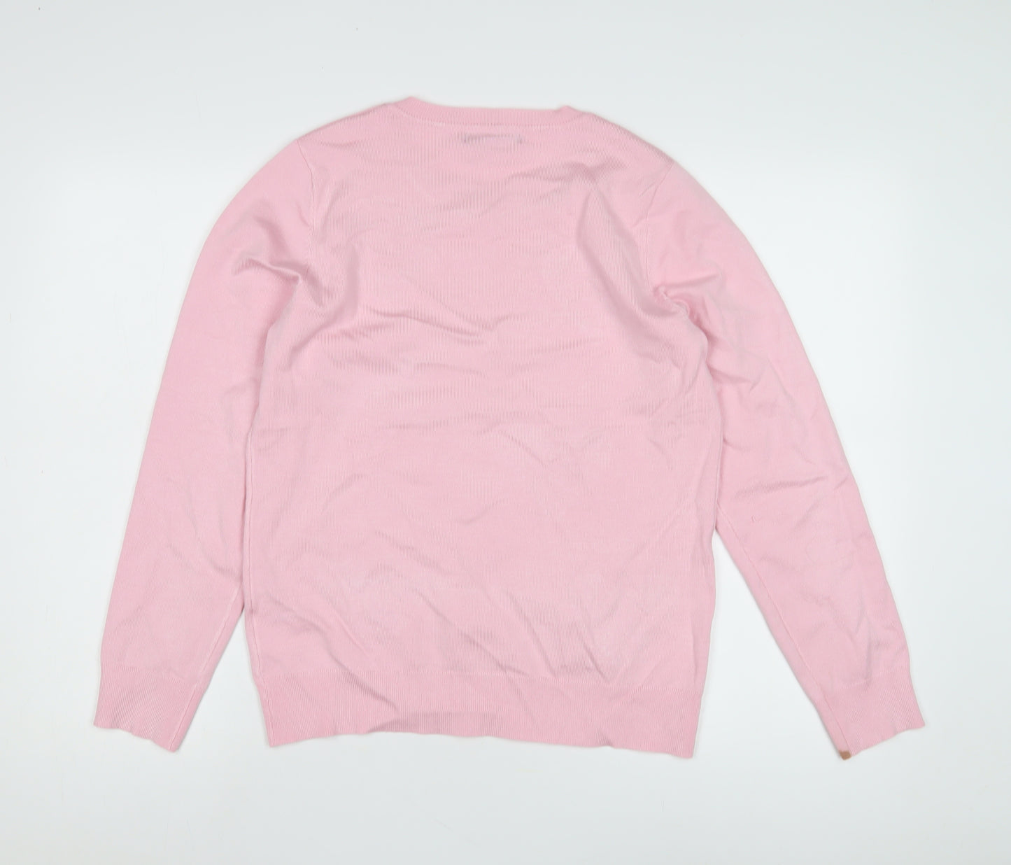 Bonmarché Women's Pink Heart Studded Pullover Jumper Size 12