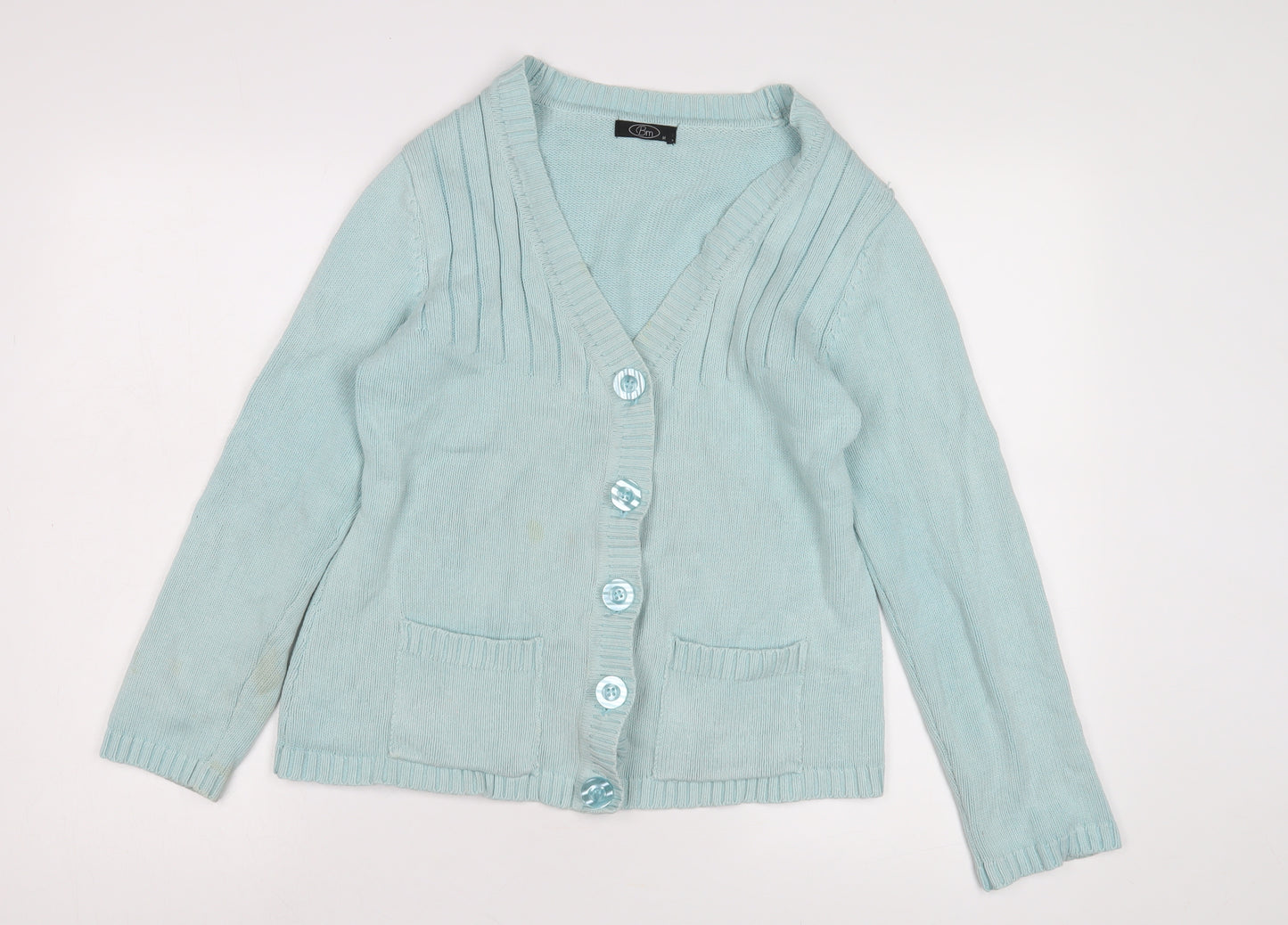 Bm Women's Blue V-Neck Cardigan Size M