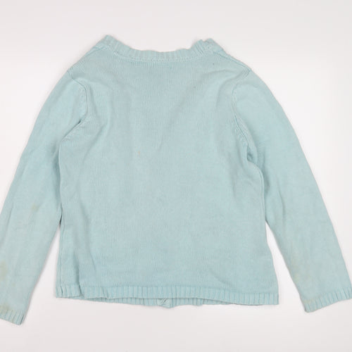 Bm Women's Blue V-Neck Cardigan Size M