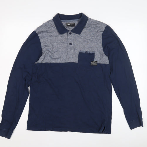 CORE by Jack & Jones Men's Polo Long Sleeve - Blue/Grey - L