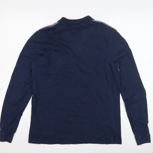 CORE by Jack & Jones Men's Polo Long Sleeve - Blue/Grey - L