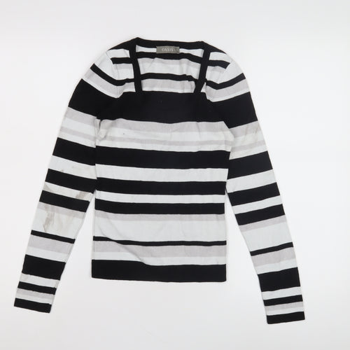 Oasis Women's XS Striped Black White Jumper
