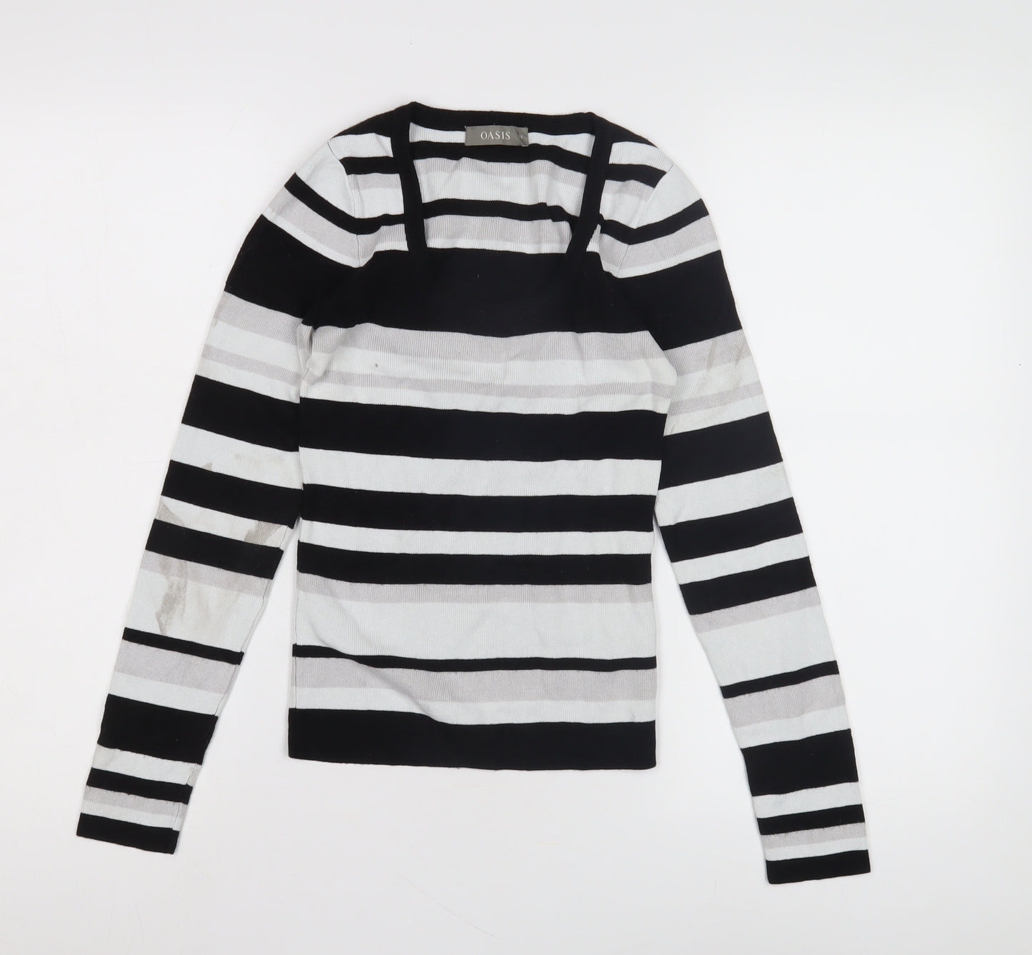 Oasis Women's XS Striped Black White Jumper