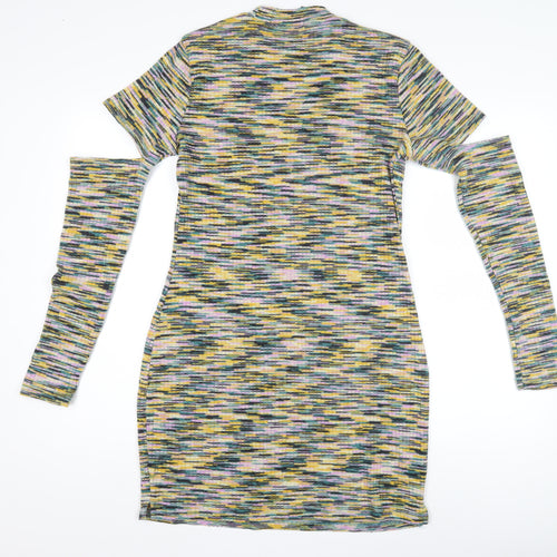 H&M Women's Multicoloured Bodycon Dress Size L