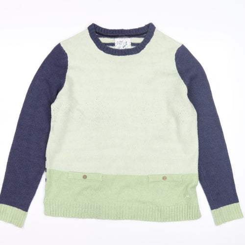 Mantaray Women's Green Striped Pullover Jumper, Size 14