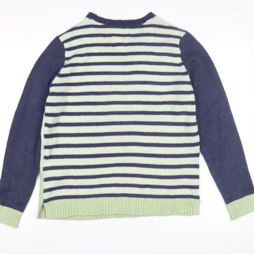Mantaray Women's Green Striped Pullover Jumper, Size 14