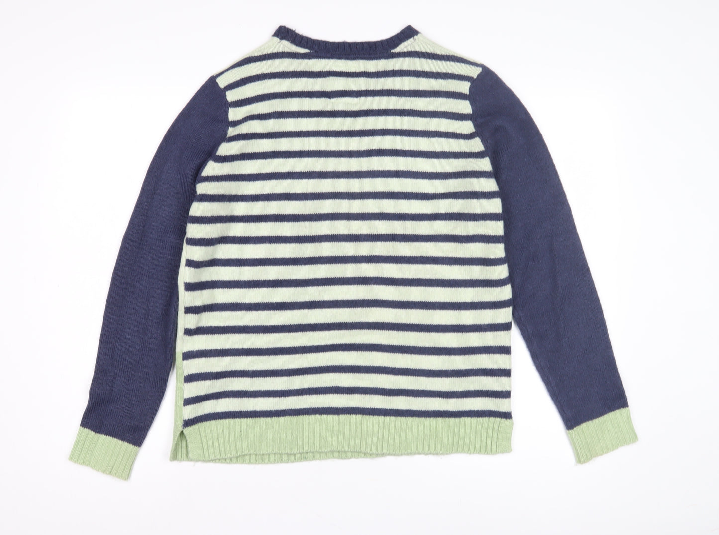 Mantaray Women's Green Striped Pullover Jumper, Size 14