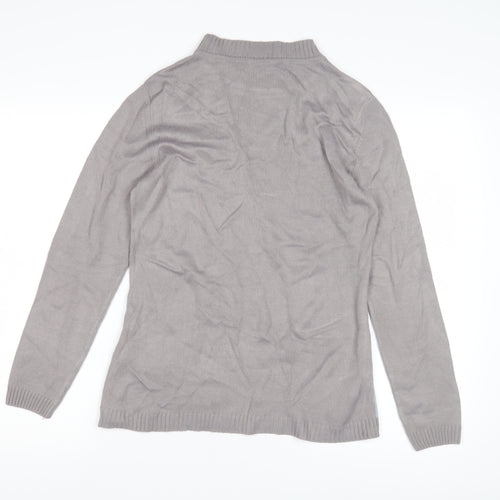 Damart Women's Grey Mock Neck Pullover Jumper S