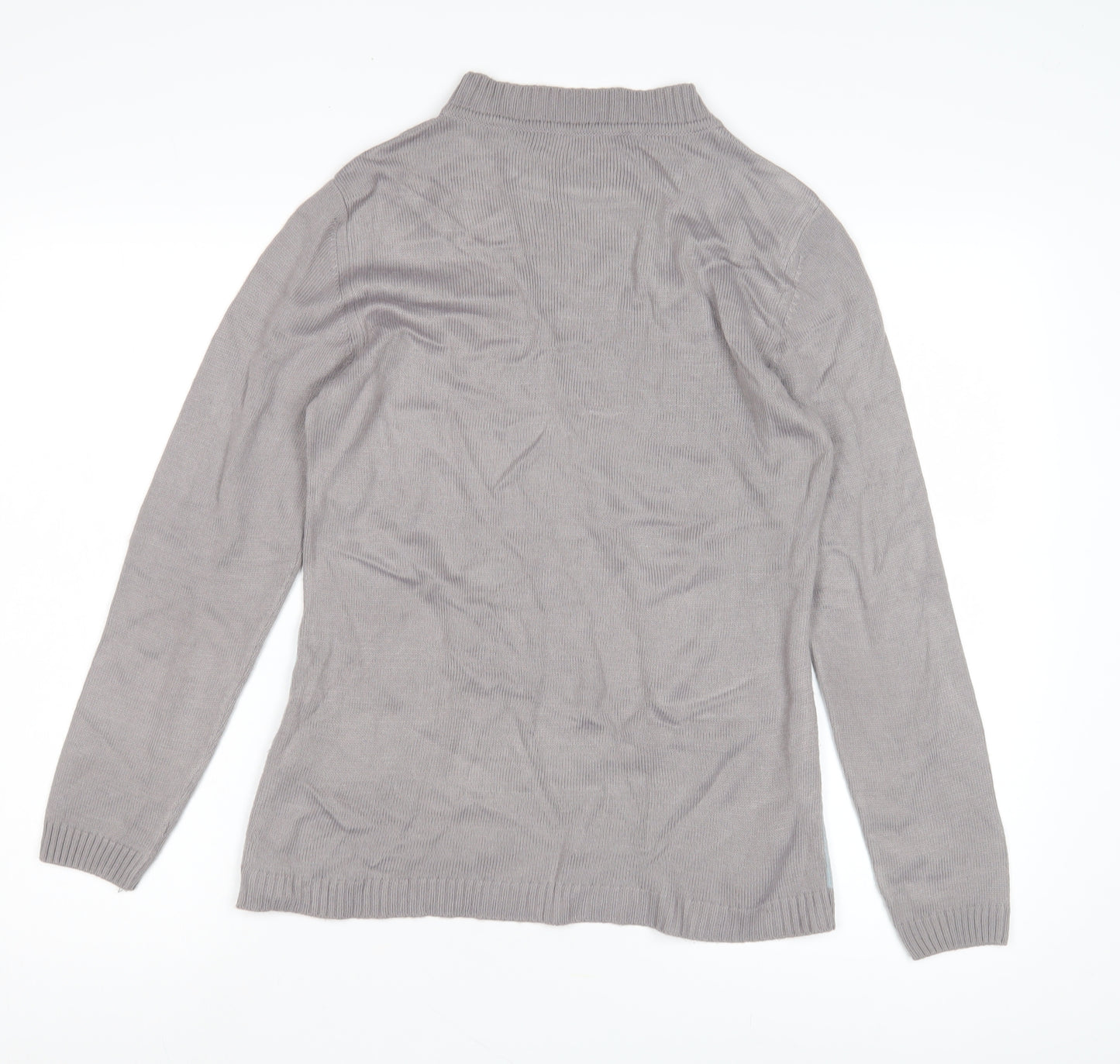 Damart Women's Grey Mock Neck Pullover Jumper S