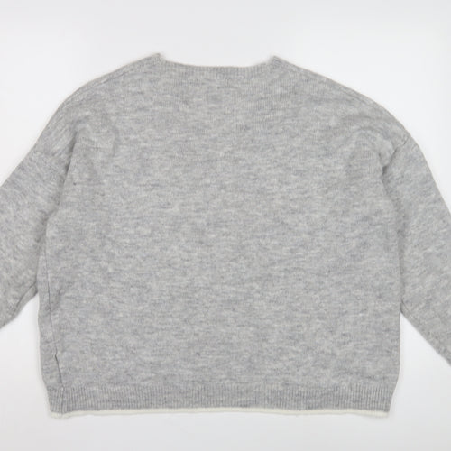 Vanessa Alexandra Women's Grey V-Neck Pullover Jumper M