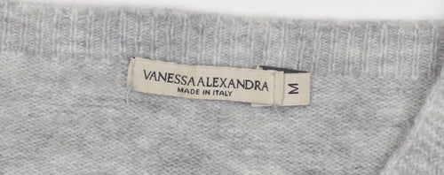 Vanessa Alexandra Women's Grey V-Neck Pullover Jumper M