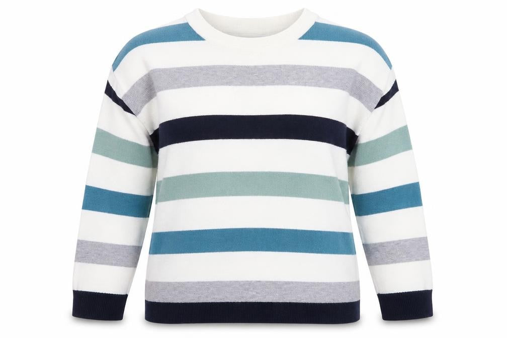 Front view of ESMARA Women's Striped jumper L - Casual Knit Top