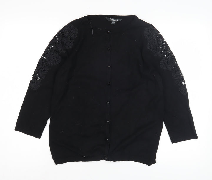 Bonmarché Women's Black Cardigan Size 12 Elegant Knit