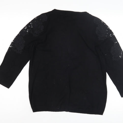 Bonmarché Women's Black Cardigan Size 12 Elegant Knit