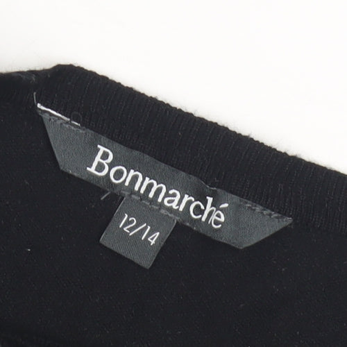 Bonmarché Women's Black Cardigan Size 12 Elegant Knit