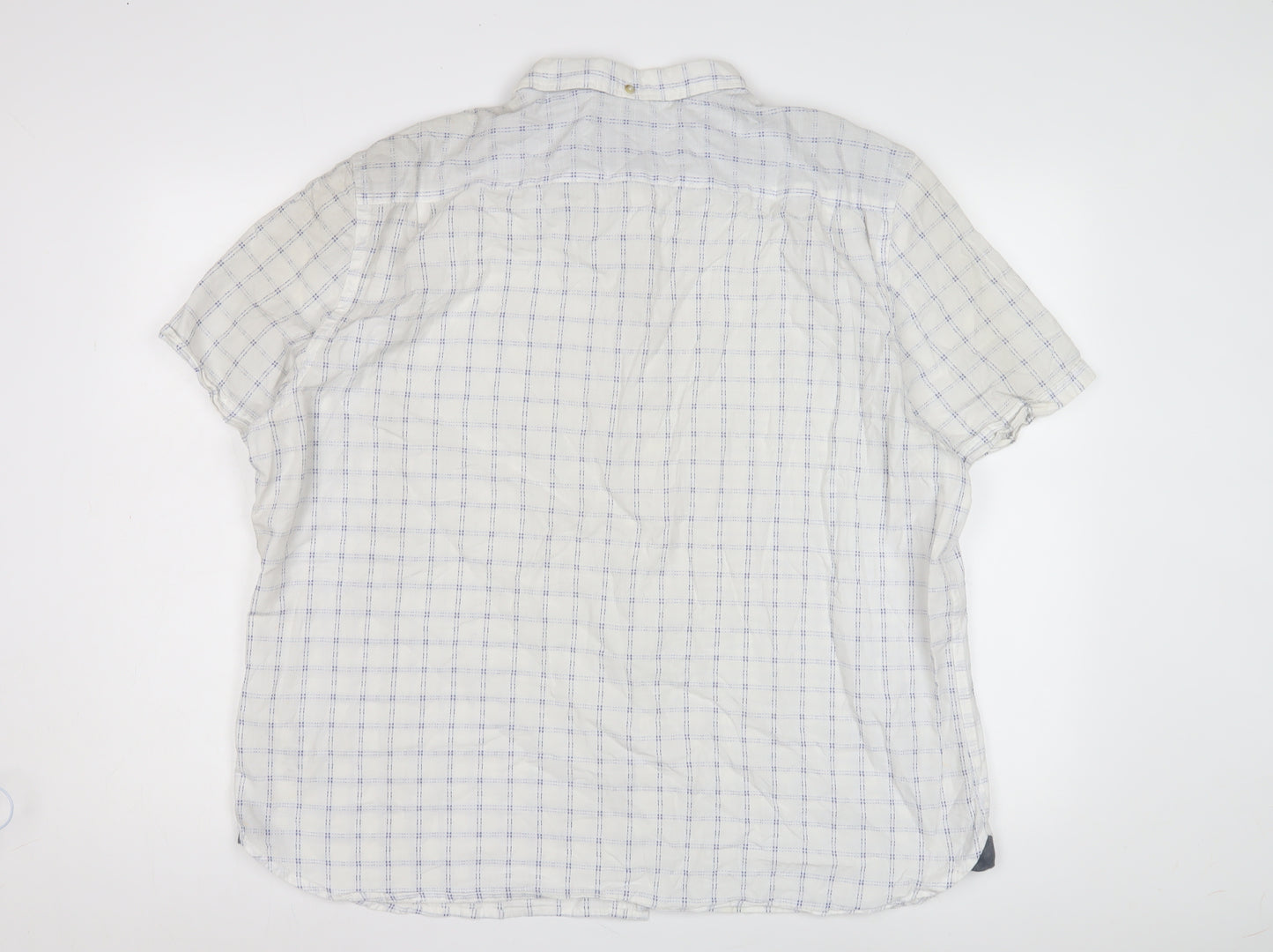 St George by Duffer Men's White Check Shirt 2XL