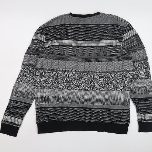 Topman Men's Black Pullover Jumper M Retro Knit