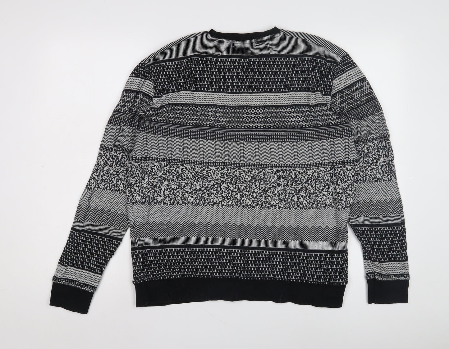 Topman Men's Black Pullover Jumper M Retro Knit