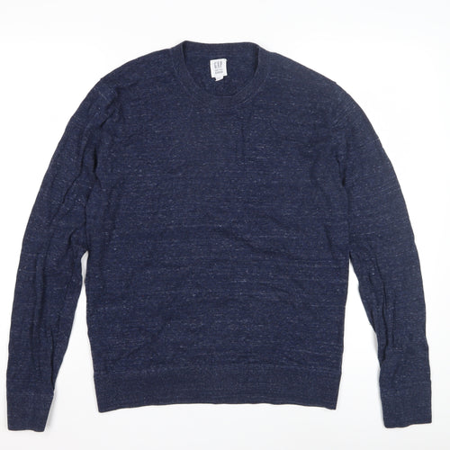 Gap Men's Blue Cotton Pullover Jumper Size S