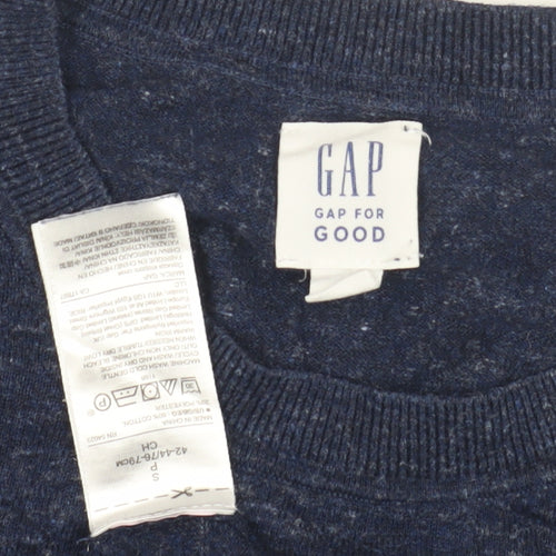 Gap Men's Blue Cotton Pullover Jumper Size S