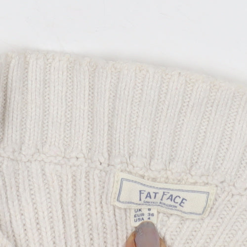 Fat Face Women's Ivory Jumper Size 8
