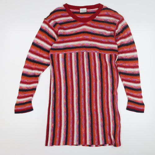 Next Women's Multicoloured Striped Knit Dress, Size S, Long Sleeve