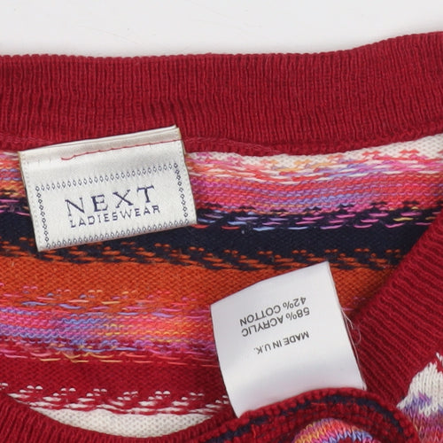 Next Women's Multicoloured Striped Knit Dress, Size S, Long Sleeve