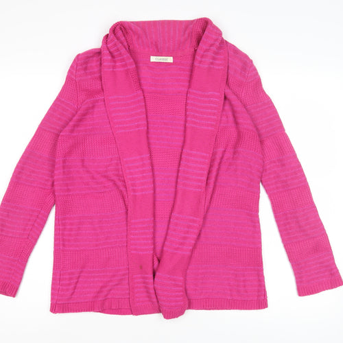 Marks and Spencer Women's Pink Open Front Cardigan, Size 10, Wool Blend