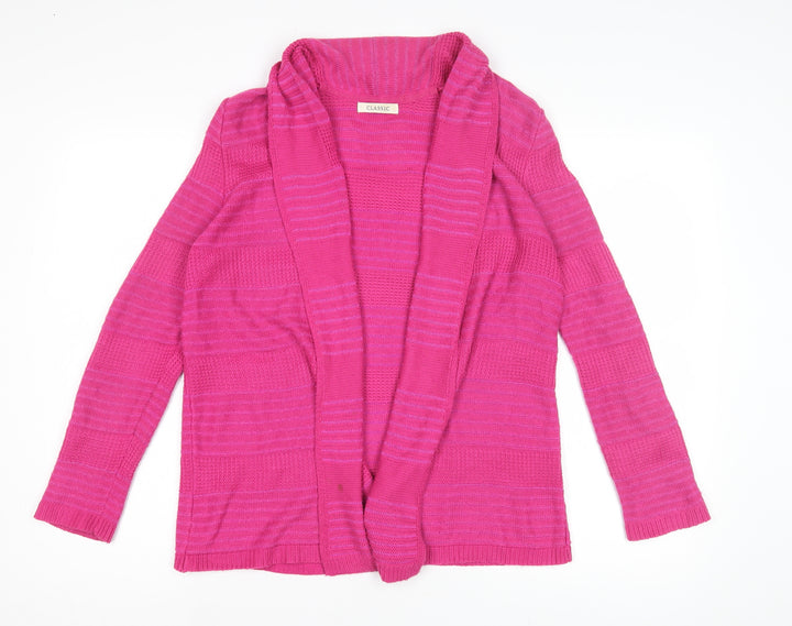 Marks and Spencer Women's Pink Open Front Cardigan, Size 10, Wool Blend