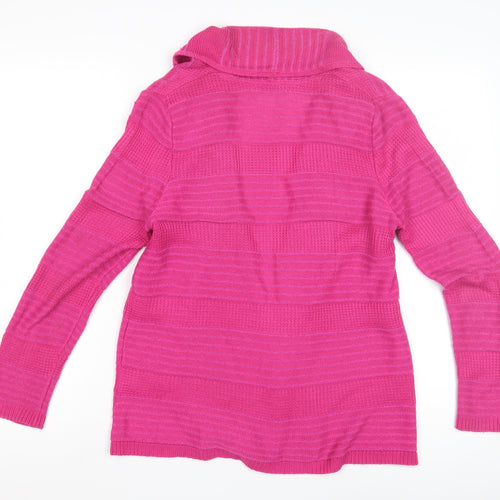 Marks and Spencer Women's Pink Open Front Cardigan, Size 10, Wool Blend