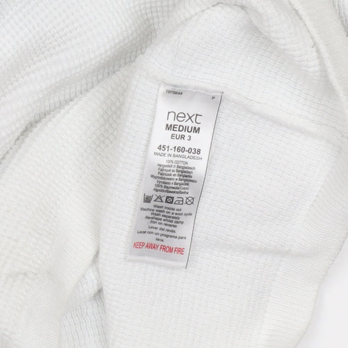 Next Men's M Blue White Waffle-Knit Pullover Jumper